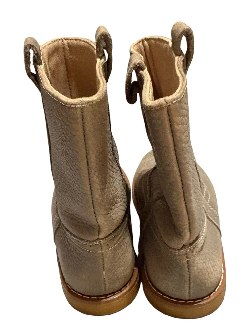 Elephantito Taupe Leather Pull-On Kids Boots 10